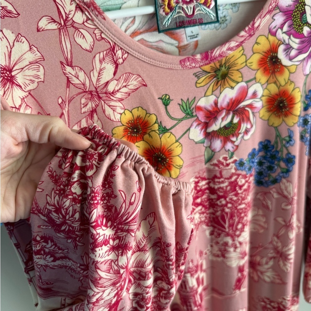 Johnny Was House on the Hill Puff Long Sleeve Top - Pink Floral - Size Large - Picture 9 of 12